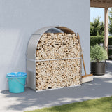 VIDAXL Firewood Storage 120x45x140 cm grigio chiaro in acciaio zincato