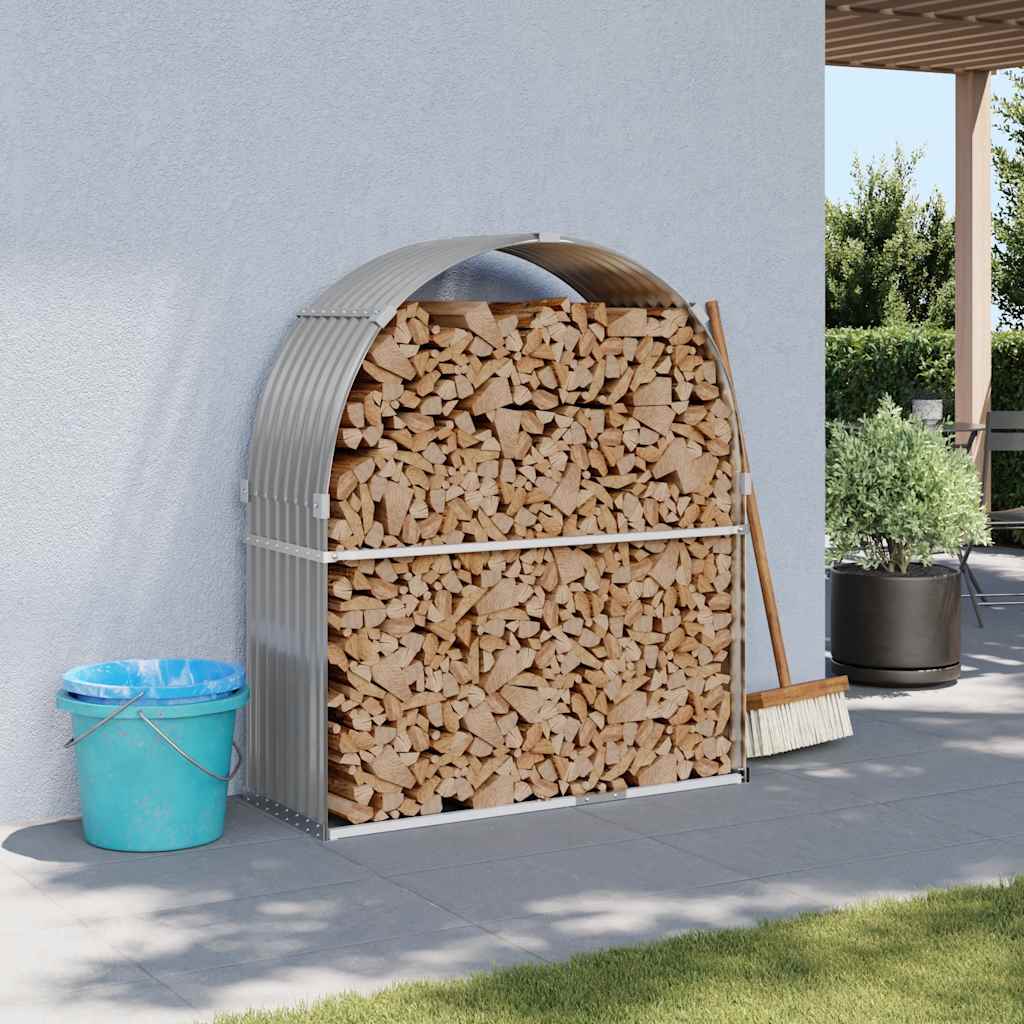 Vidaxx stockage de bois de chauffage 120x45x140 cm acier galvanisé gris clair