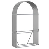 Vidaxx stockage de bois de chauffage 120x45x210 cm acier galvanisé gris clair