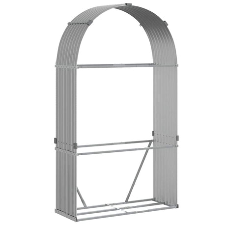 Vidaxx stockage de bois de chauffage 120x45x210 cm acier galvanisé gris clair