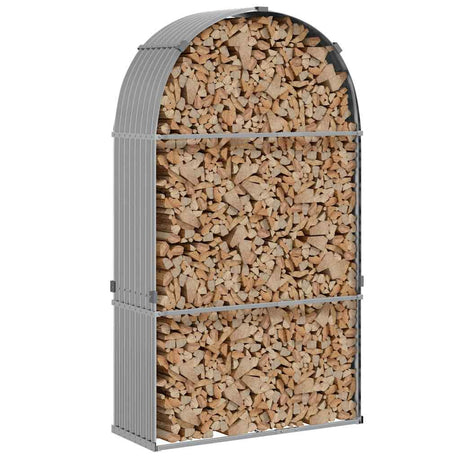 Vidaxx stockage de bois de chauffage 120x45x210 cm acier galvanisé gris clair