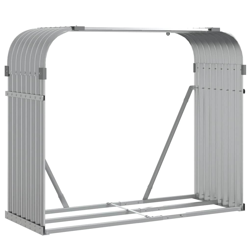 Vidaxx stockage de bois de chauffage 120x45x100 cm acier galvanisé gris clair