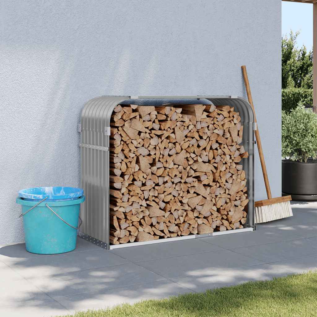 Vidaxx stockage de bois de chauffage 120x45x100 cm acier galvanisé gris clair