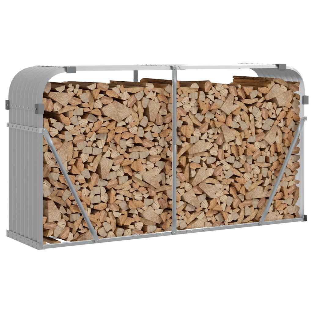 Vidaxx stockage de bois de chauffage 180x45x100 cm acier galvanisé gris clair