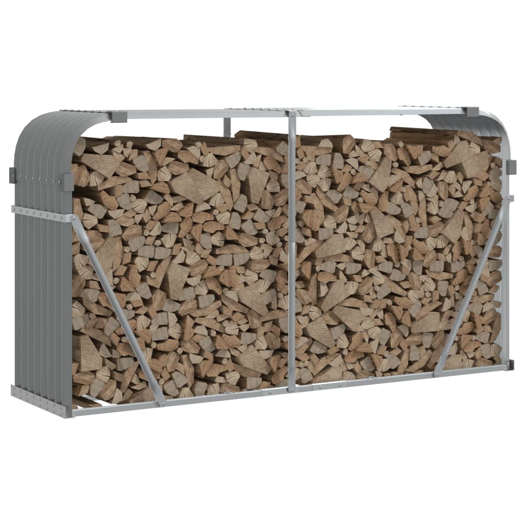 VidaXL Firewood storage 180x45x100 cm galvanized steel light gray