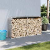 VidaXL Firewood storage 180x45x100 cm galvanized steel light gray