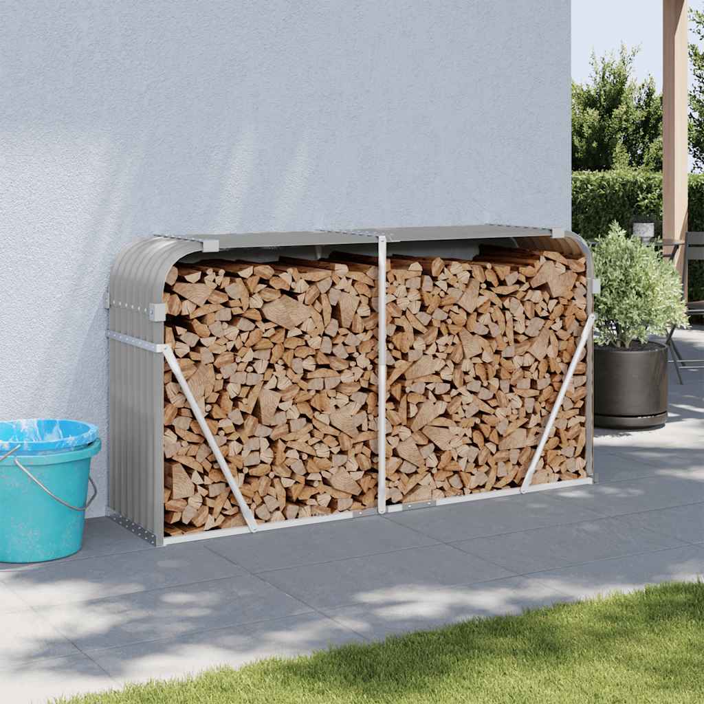 Vidaxx stockage de bois de chauffage 180x45x100 cm acier galvanisé gris clair