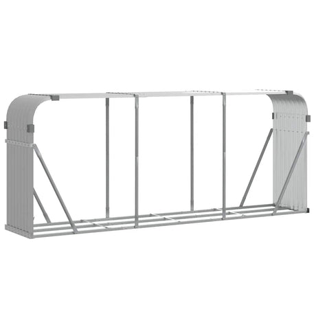 VidaXL stockage de bois de chauffage 234x45x100 cm acier galvanisé gris clair