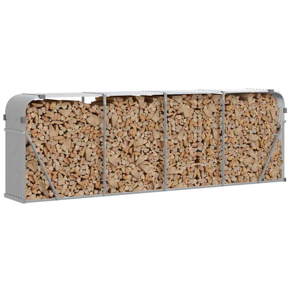 Vidaxx stockage de bois de chauffage 300x45x100 cm acier galvanisé gris clair