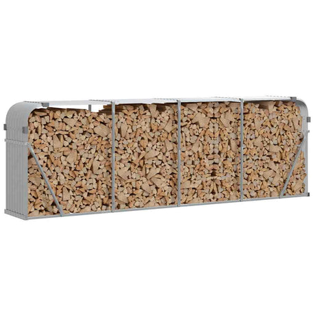 Vidaxx stockage de bois de chauffage 300x45x100 cm acier galvanisé gris clair