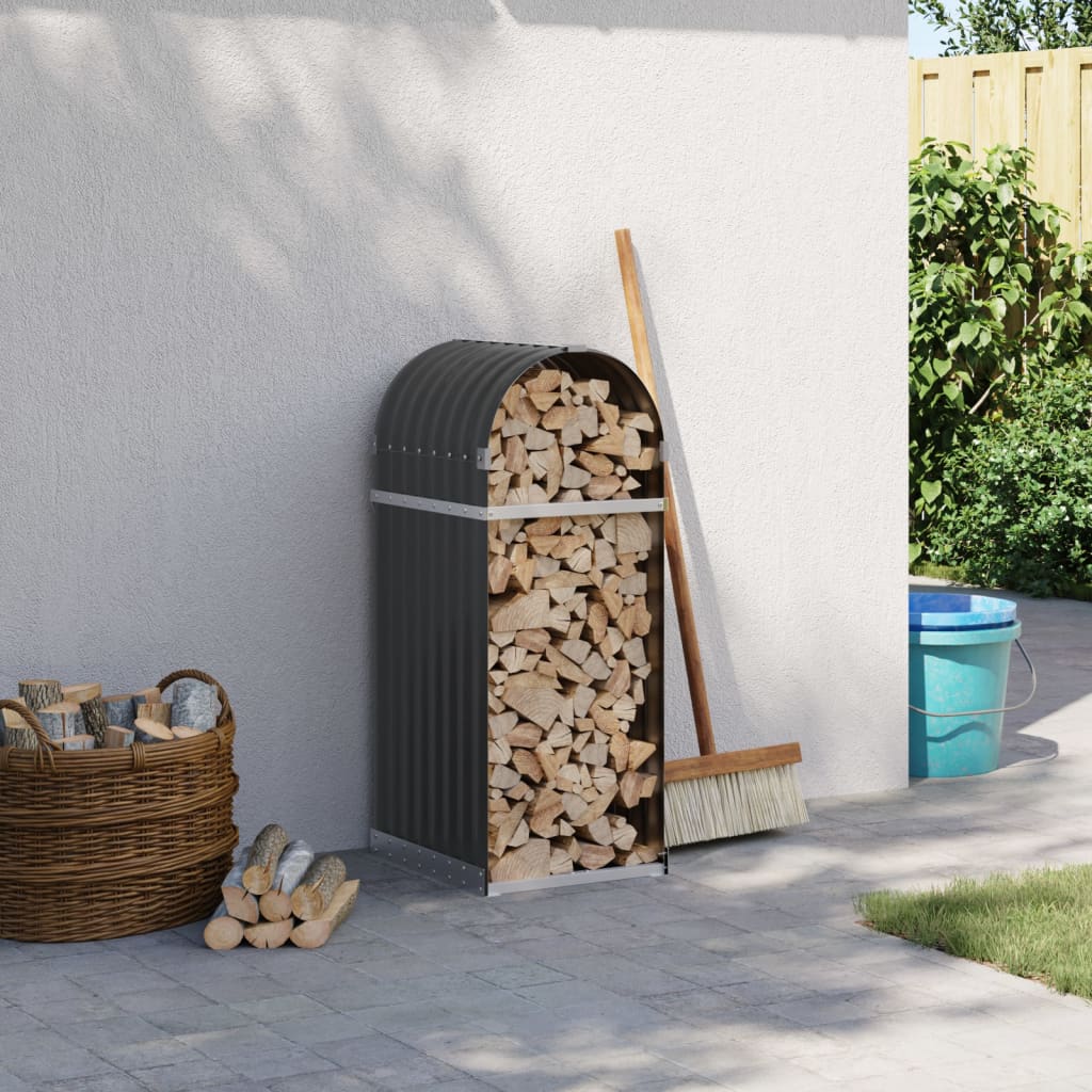 Vidaxl Firewood storage 40x45x100 cm Galvanized steel anthracite