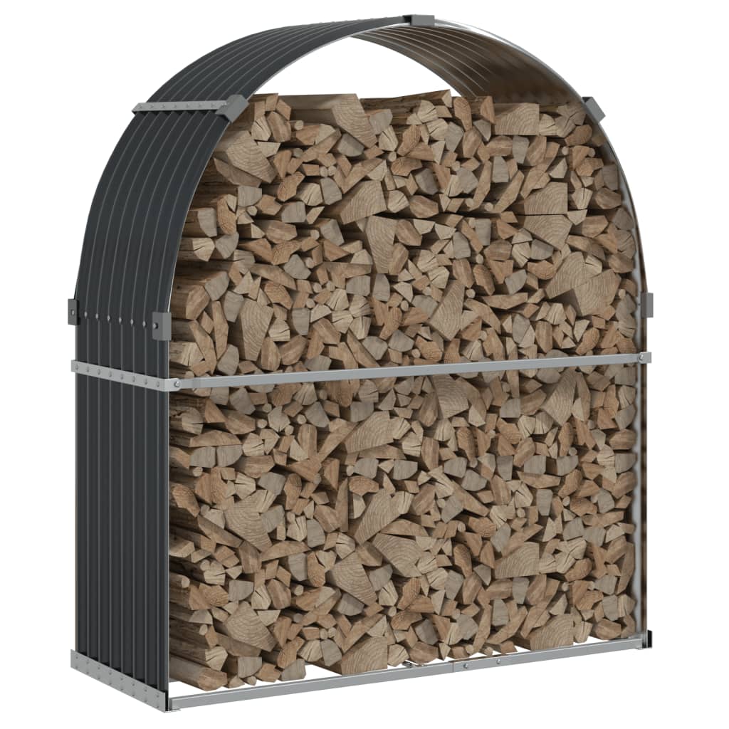 VidaXL Firewood storage 120x45x140 cm Galvanized Steel Anthracite