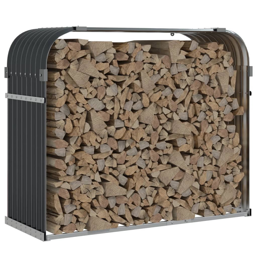 Vidaxl Firewood Storage 120x45x100 cm Antracite in acciaio zincato