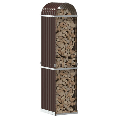Vidaxx stockage de bois de chauffage 40x45x170 cm acier galvanisé marron
