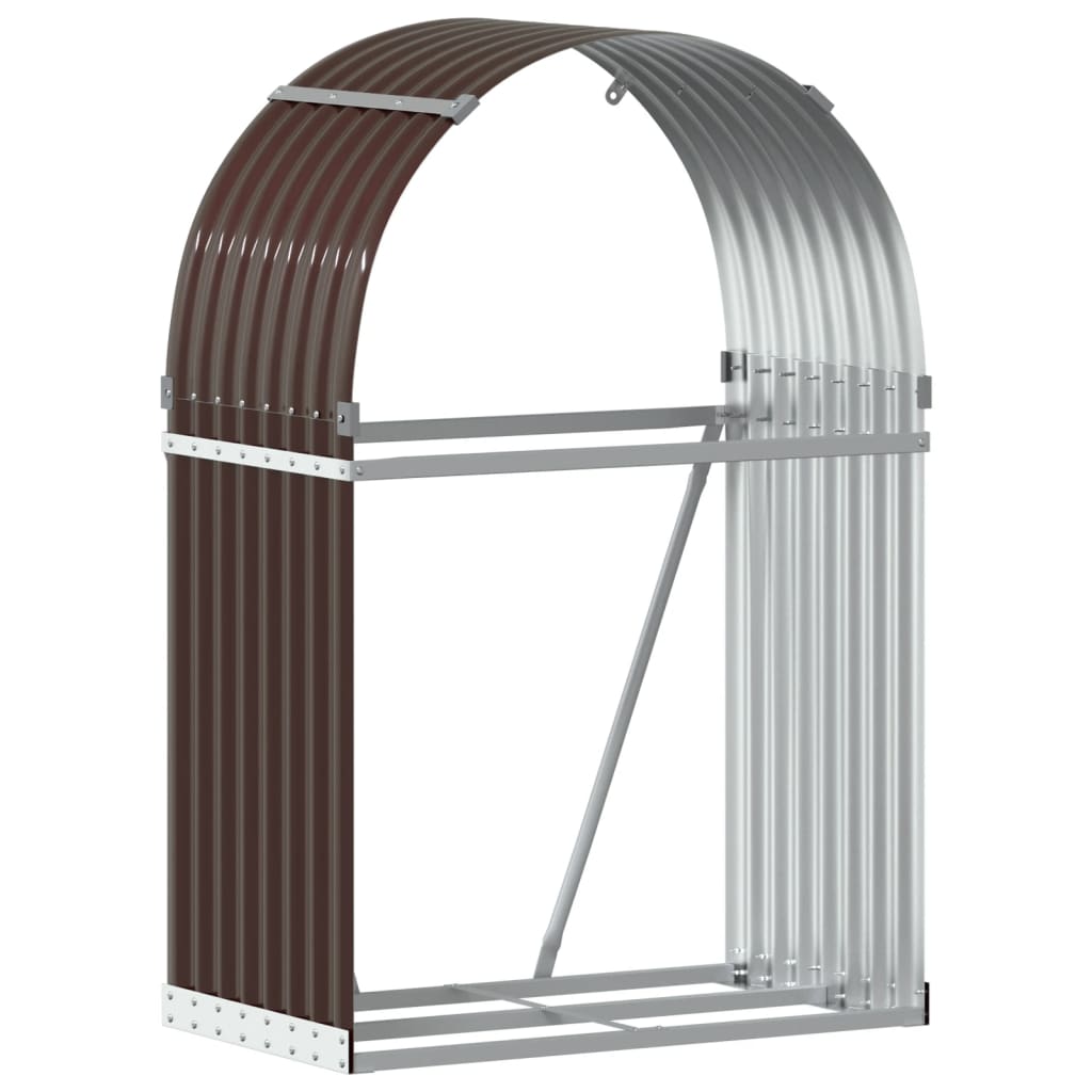 Vidaxx stockage de bois de chauffage 80x45x120 cm acier galvanisé marron