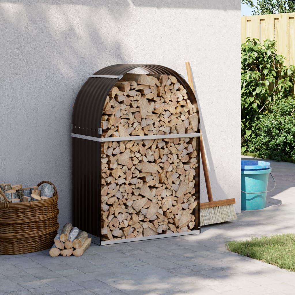 Vidaxx stockage de bois de chauffage 80x45x120 cm acier galvanisé marron