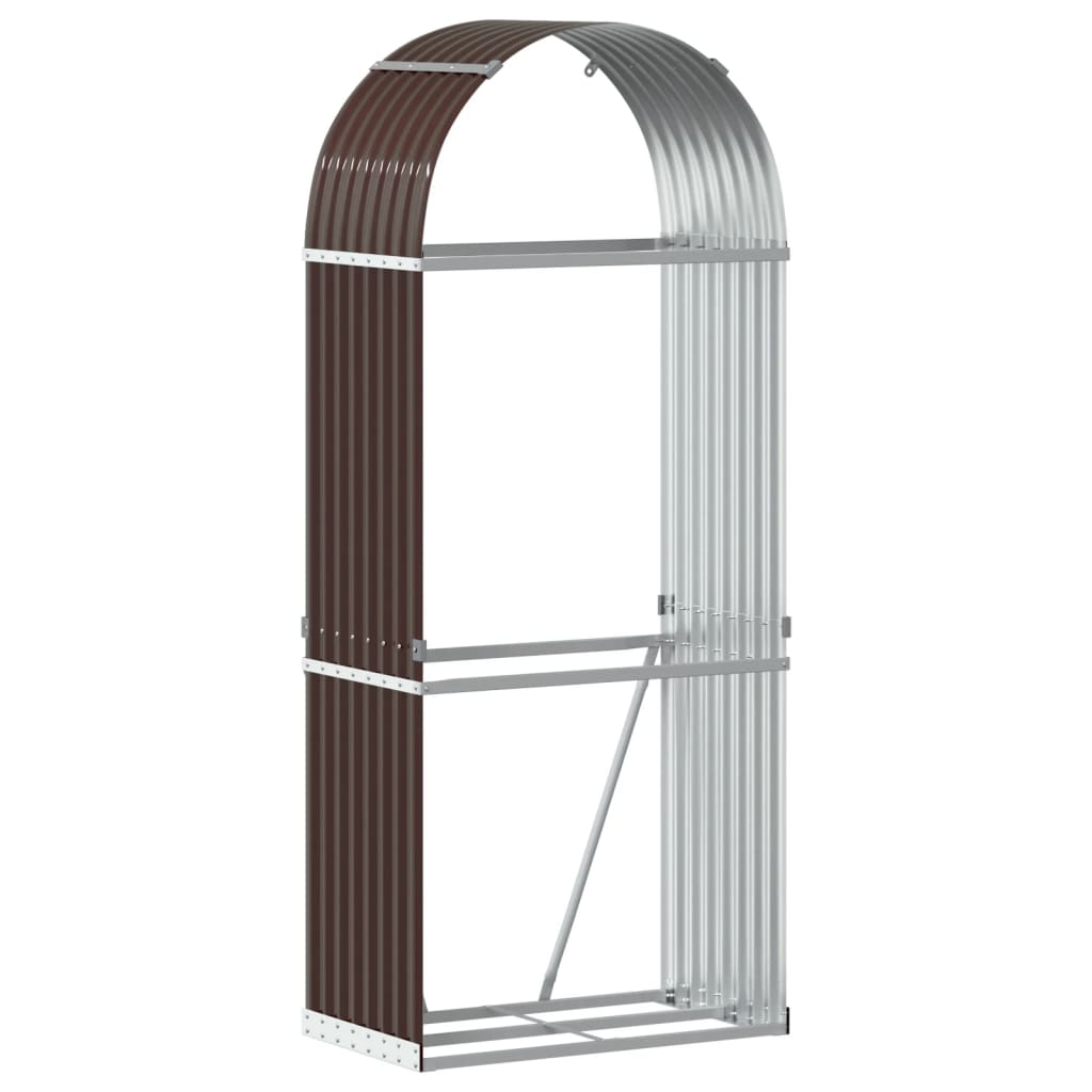 Vidaxx stockage de bois de chauffage 80x45x190 cm acier galvanisé marron