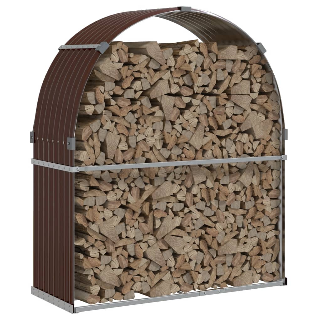 VidaXL Firewood storage 120x45x140 cm galvanized steel brown