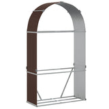Vidaxx stockage de bois de chauffage 120x45x210 cm acier galvanisé marron