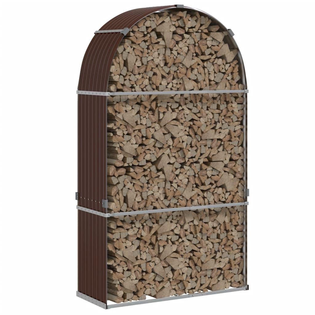 Vidaxx stockage de bois de chauffage 120x45x210 cm acier galvanisé marron