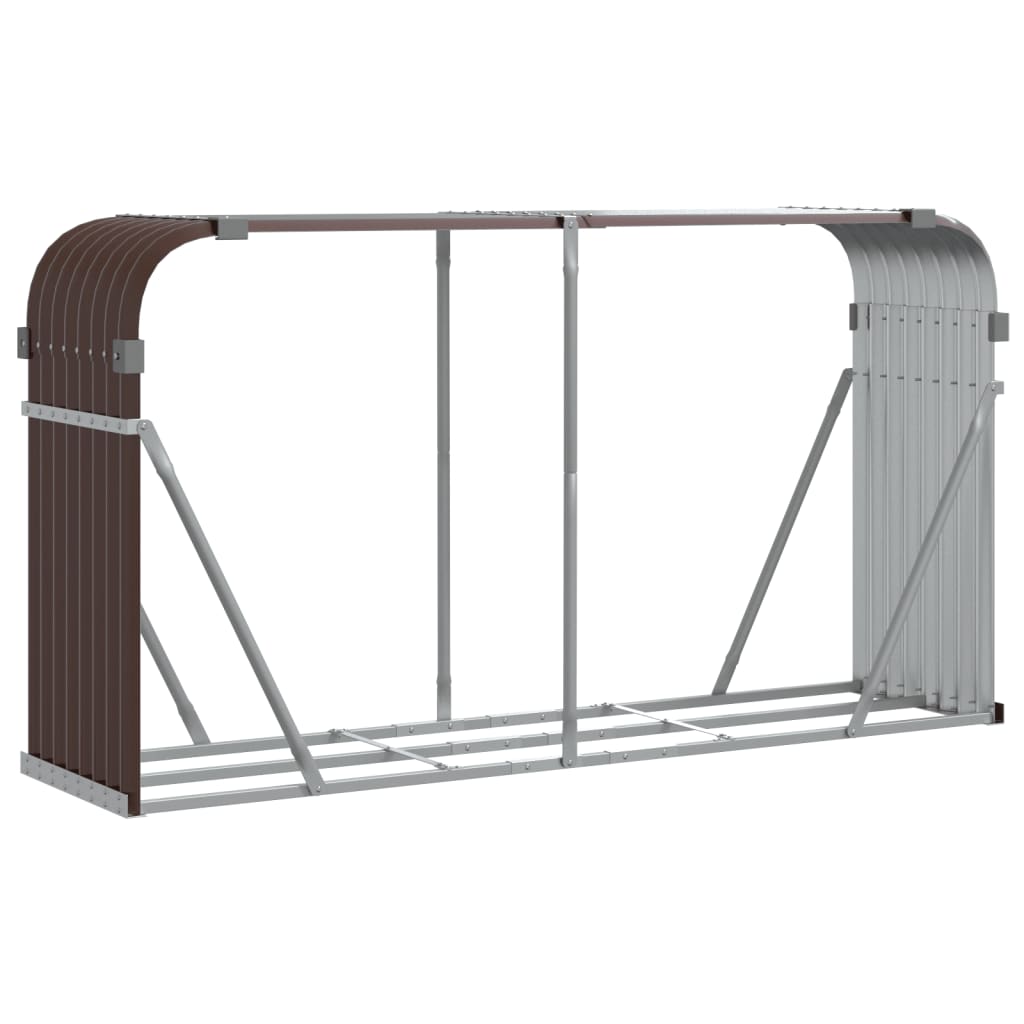 Vidaxx stockage de bois de chauffage 180x45x100 cm acier galvanisé marron