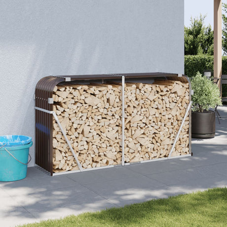 Vidaxx stockage de bois de chauffage 180x45x100 cm acier galvanisé marron