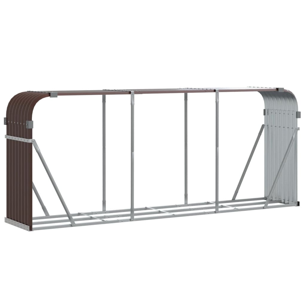 Vidaxx stockage de bois de chauffage 234x45x100 cm acier galvanisé marron