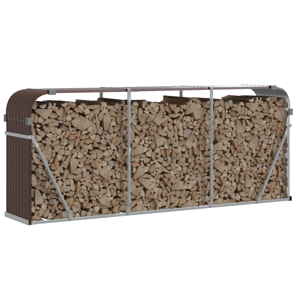 Vidaxx stockage de bois de chauffage 234x45x100 cm acier galvanisé marron