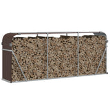 Vidaxx stockage de bois de chauffage 234x45x100 cm acier galvanisé marron