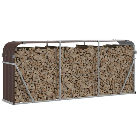 Vidaxx stockage de bois de chauffage 234x45x100 cm acier galvanisé marron
