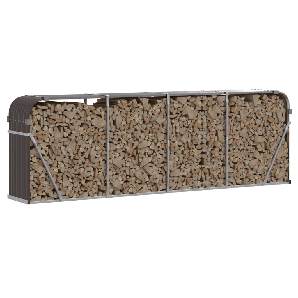 Vidaxx stockage de bois de chauffage 300x45x100 cm acier galvanisé marron