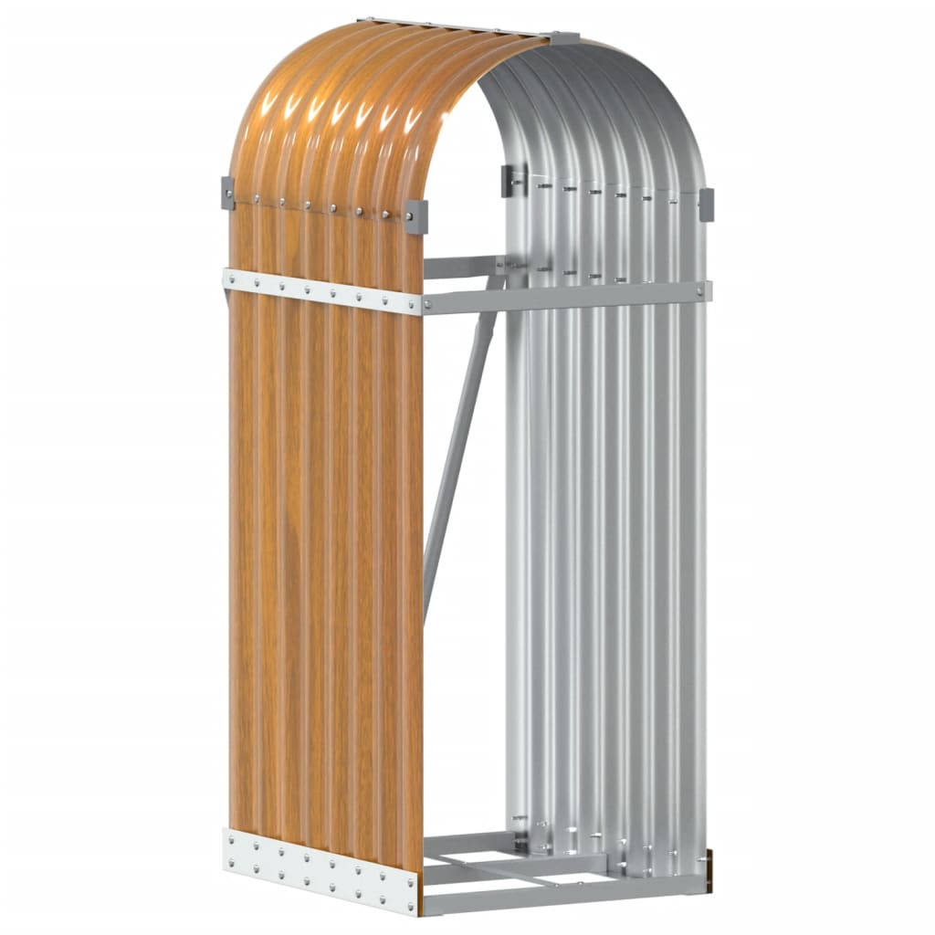 Vidaxx stockage de bois de chauffage 40x45x100 cm acier galvanisé marron clair