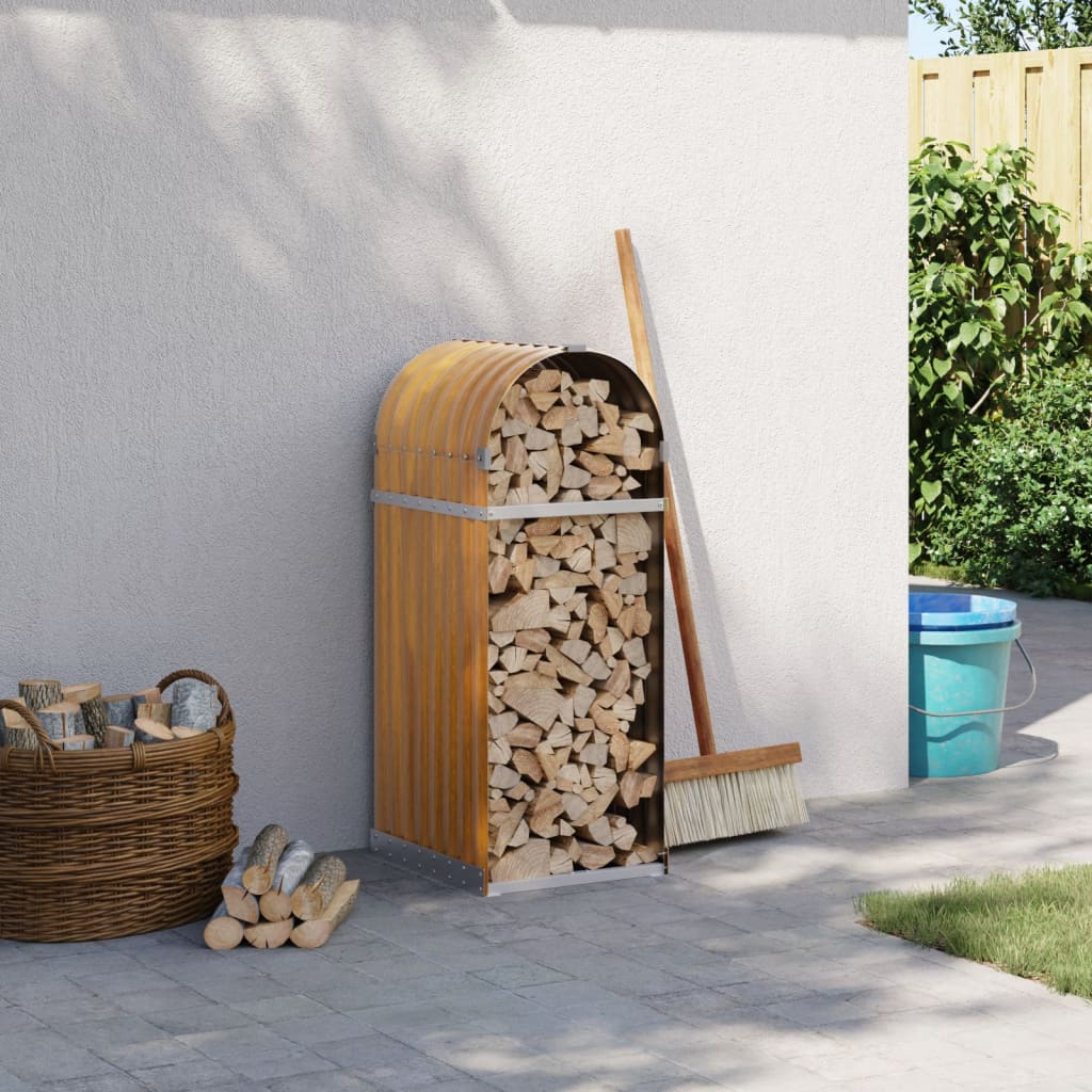 Vidaxx stockage de bois de chauffage 40x45x100 cm acier galvanisé marron clair