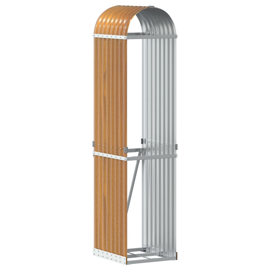 Vidaxx stockage de bois de chauffage 40x45x170 cm acier galvanisé marron clair