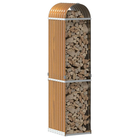 Vidaxx stockage de bois de chauffage 40x45x170 cm acier galvanisé marron clair