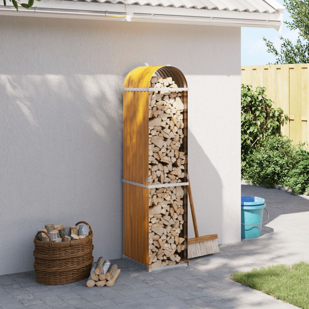 Vidaxx stockage de bois de chauffage 40x45x170 cm acier galvanisé marron clair