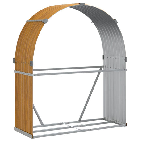 Vidaxx stockage de bois de chauffage 120x45x140 cm acier galvanisé marron clair