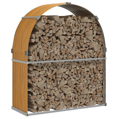 Vidaxx stockage de bois de chauffage 120x45x140 cm acier galvanisé marron clair