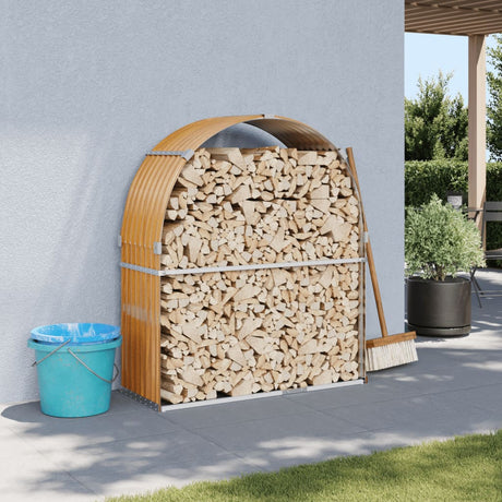 Vidaxx stockage de bois de chauffage 120x45x140 cm acier galvanisé marron clair
