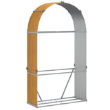 Vidaxx stockage de bois de chauffage 120x45x210 cm acier galvanisé marron clair