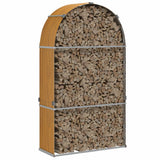 Vidaxx stockage de bois de chauffage 120x45x210 cm acier galvanisé marron clair