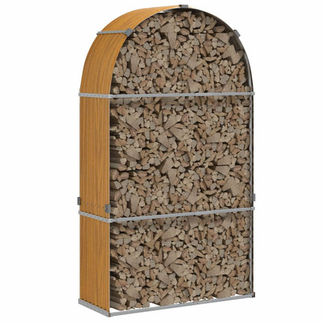 Vidaxx stockage de bois de chauffage 120x45x210 cm acier galvanisé marron clair