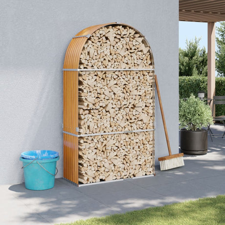 Vidaxx stockage de bois de chauffage 120x45x210 cm acier galvanisé marron clair