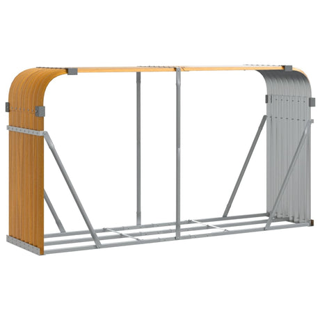 Vidaxx stockage de bois de chauffage 180x45x100 cm acier galvanisé marron clair
