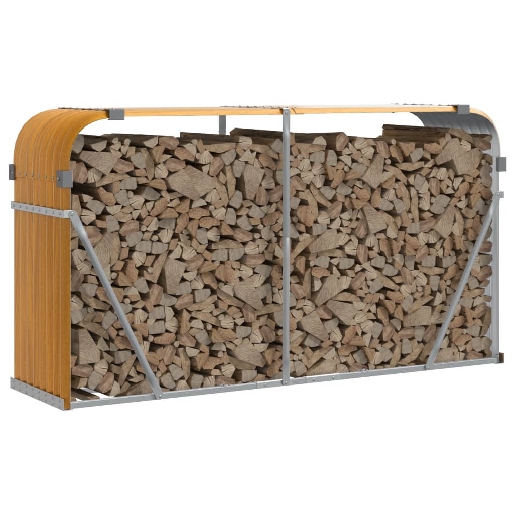 Vidaxx stockage de bois de chauffage 180x45x100 cm acier galvanisé marron clair