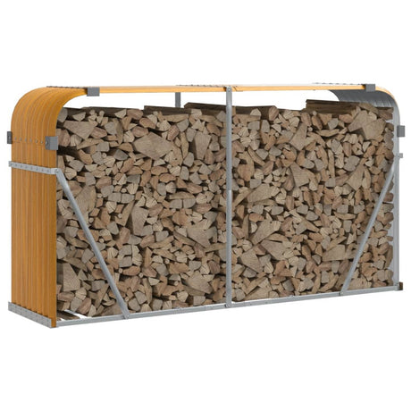 Vidaxx stockage de bois de chauffage 180x45x100 cm acier galvanisé marron clair