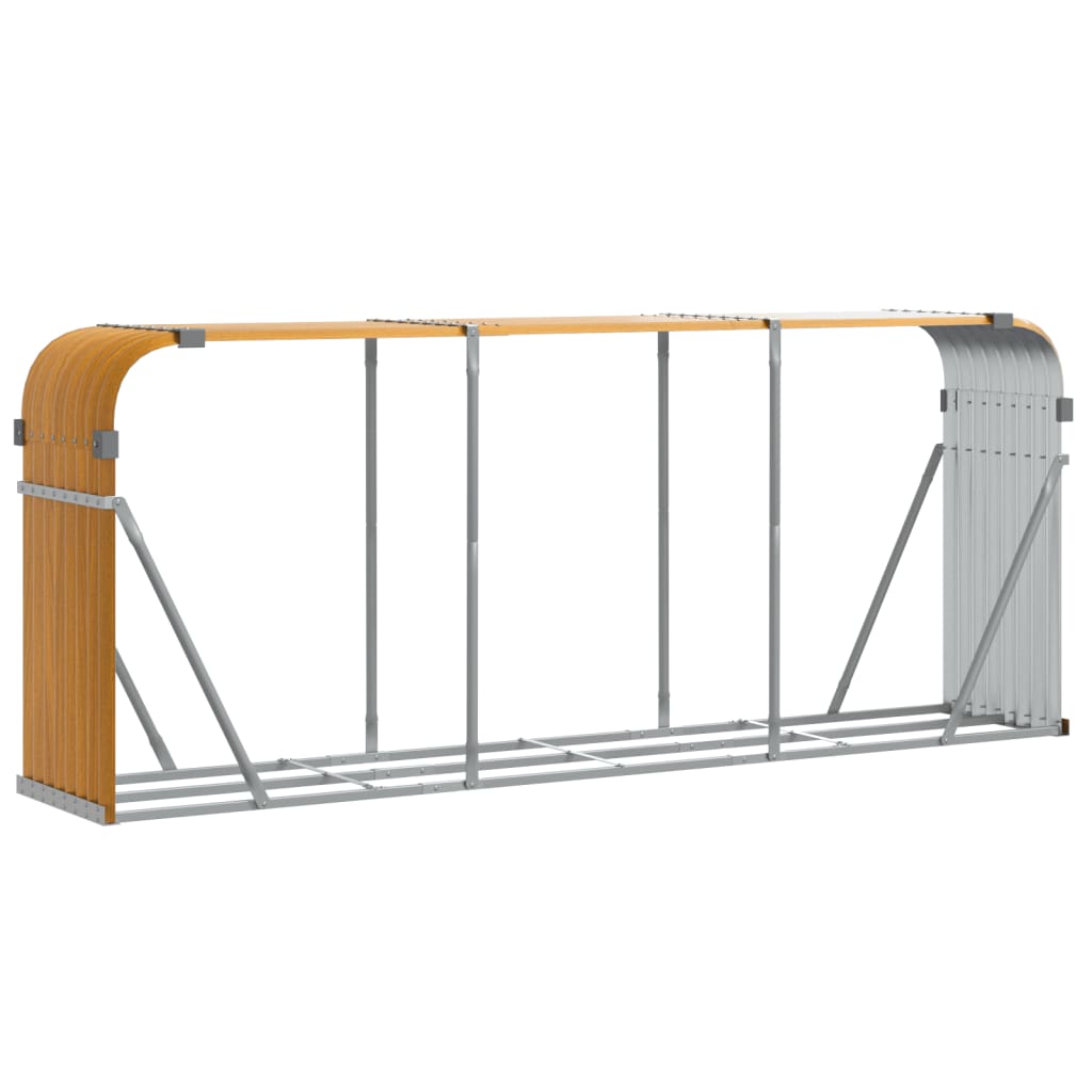 Vidaxx stockage de bois de chauffage 234x45x100 cm acier galvanisé marron clair