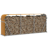 Vidaxx stockage de bois de chauffage 234x45x100 cm acier galvanisé marron clair