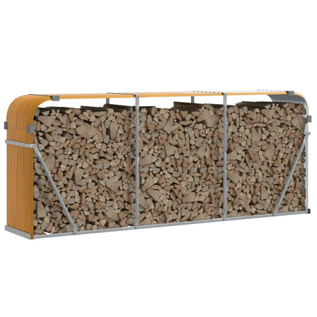 Vidaxx stockage de bois de chauffage 234x45x100 cm acier galvanisé marron clair
