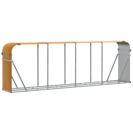 Vidaxx stockage de bois de chauffage 300x45x100 cm acier galvanisé marron clair